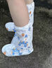 ZOZX雨鞋套一次性鞋套兒童防水防雨鞋高筒防滑耐磨腳套戶(hù)外出行雨靴套 【兒童款】酷蛙10雙裝獨立包裝鞋套 曬單實(shí)拍圖