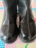 紅蜻蜓兒童秋冬季女童鞋皮靴軟底中大童棉鞋短靴馬丁靴子Q54BM001黑色34 曬單實(shí)拍圖