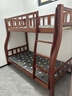希沐愢【包安裝】上下床實(shí)木兒童床上下鋪雙層小孩高低床胡桃木色子母床 胡桃木色上下床+床墊-爬梯款 上鋪寬0.8米下鋪寬1米-全實(shí)木 曬單實(shí)拍圖
