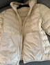 鴨鴨佟麗婭同款輕薄羽絨羽絨服女新款短款修身城市輕戶(hù)外秋冬外套KXM 米白色 M 曬單實(shí)拍圖