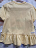 Teenie Weenie  Kids小熊童裝25年女寶寶花邊底擺印花短袖T恤打底衫 淺黃色 110 cm 曬單實(shí)拍圖