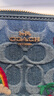 蔻馳（COACH）【品牌直供】經(jīng)典標志丹寧拉鏈手拿腕包錢(qián)包靛藍色CDF35 曬單實(shí)拍圖