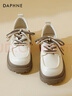 達芙妮系帶厚底樂(lè )福鞋女2026新款春季通勤單女鞋小個(gè)子增高系帶小皮鞋 曬單實(shí)拍圖