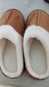 棉拖男棉拖女居家棉拖鞋加絨棉拖鞋男保暖鞋月子鞋女包頭拖女 卡其色 38-39 偏小一碼 曬單實(shí)拍圖