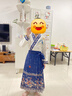 小淘孩兒童古裝漢服男女童春秋國學(xué)服國風(fēng)馬面裙三字經(jīng)中秋演出服 藍130 曬單實(shí)拍圖