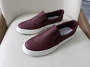 普步仕品牌一腳蹬豆豆鞋男2026年新款防臭男鞋軟底平底板鞋百搭休閑皮鞋 酒紅色  42 曬單實(shí)拍圖
