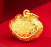 老廟黃金吊墜寶寶滿(mǎn)月金飾品平安百福小鎖包周歲禮物 曬單實(shí)拍圖