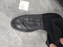 奧康（Aokang）商務(wù)休閑皮鞋男士耐磨牛皮軟底一腳蹬鞋黑色41碼 曬單實(shí)拍圖