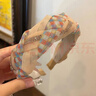 向晚發(fā)箍女高級感外出頭飾網(wǎng)紗水鉆發(fā)箍麻花頭箍寬邊洗臉外出壓發(fā)卡 曬單實(shí)拍圖