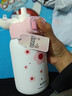 富全密碼鎖保溫杯兒童指紋水杯男女孩小學(xué)生上學(xué)專(zhuān)用吸管便攜杯子水壺 【密碼鎖款/精美彩盒】粉白550ML(贈送可愛(ài)貓臉+貓頭） 曬單實(shí)拍圖