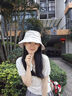 Siggi亞麻遮陽(yáng)帽漁夫帽女夏透氣防曬帽堆堆松弛感百搭顯臉小盆帽帽子女 曬單實(shí)拍圖