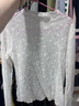 香影法式提花白色蕾絲衫女2026春季新款半高領(lǐng)含羊毛修身打底上衣 鷺白 S 155/80A/85-95斤 曬單實(shí)拍圖