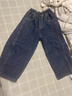 圖圖小象女童牛仔褲兒童休閑褲子時(shí)尚大童燈籠褲 藍色 130 身高約130cm 曬單實(shí)拍圖