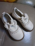 G.duck小黃鴨女童鞋子超軟小皮鞋2026春秋新款彈力襪公主鞋百搭兒童單鞋 米白色 （腳長(cháng)加1cm下單哦） 30 （內長(cháng)18.6cm） 曬單實(shí)拍圖