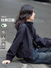 德瑪納【克萊因藍】春秋三防黑科技戶(hù)外運動(dòng)風(fēng)連帽抽繩短款藏肉女式外套 曬單實(shí)拍圖