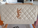 香港品牌鏈條包包女2025新款今年流行高級感菱格通勤單肩斜挎包潮 白色大號金贈送禮品盒+禮品袋 曬單實(shí)拍圖