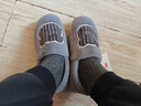 京東京造家居包腳棉拖鞋 冬季室內防臭防滑保暖厚底踩屎感男款 灰色44-45 曬單實(shí)拍圖