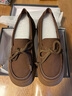 達芙妮樂(lè )福鞋新款復古休閑一腳蹬軟底百搭單鞋4025404175 棕色   39    曬單實(shí)拍圖