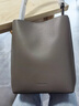 迪娜迪亞真皮女包2026新款女士輕奢實(shí)用生日禮物牛皮單肩包大容量水桶包 大象灰加大款 曬單實(shí)拍圖