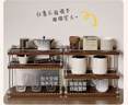 樸素物語(yǔ)全實(shí)木杯架置物架桌面置物架光軸水杯收納儲物架收納架咖啡杯架子 【全實(shí)木】三層黑胡桃色 曬單實(shí)拍圖