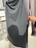 詩(shī)凡黎（‘S EIFINI）孟子義代言糯米直筒半身裙2025秋冬新款松緊腰舒適顯瘦毛呢中長(cháng)裙 煙灰 XL 曬單實(shí)拍圖