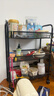 溢彩年華廚房置物架落地儲物架移動(dòng)收納小推車(chē)蔬菜架子多層零食架1056-BK 曬單實(shí)拍圖