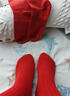 雅鹿新年本命年馬年鴻運連連紅襪子男女款抗菌春秋結婚中筒襪 曬單實(shí)拍圖