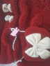 怡菲朵（IFEELDO）女童加絨套裝冬季兒童年服寶寶紅色新年兩件套女孩加厚冬裝1-9歲 圖片色+包 110 建議35-40斤 曬單實(shí)拍圖