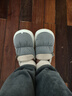 回力棉拖鞋男士防水防滑包跟厚底居家室內毛棉鞋外穿 0468A 灰色42-43 曬單實(shí)拍圖
