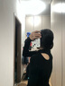 浪莎半高領打底衫女鏤空長袖秋冬內搭螺紋高級感黑色上衣 黑色 S 曬單實拍圖