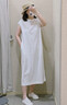 MUJI IDEE 女式 天竺 法國袖連衣裙 女裝裙子 25年夏季連身裙GA50CC5S 淺灰色 均碼 （165/88A） 曬單實(shí)拍圖