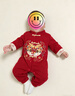 班喜迪嬰兒衣服春裝嬰幼兒寶寶連體衣周歲禮服百日宴小月齡外出服春秋季 紅色【A類(lèi)標準】 73cm 曬單實(shí)拍圖