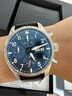 【二手99新】萬(wàn)國男表飛行員系列馬克小王子 瑞士二手奢侈品腕表休閑商務(wù)表運動(dòng)潛水款自動(dòng)機械計時(shí) IW388101藍色面背透41表徑（全套） 曬單實(shí)拍圖