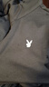 花花公子（PLAYBOY）純棉男士長(cháng)袖T恤秋冬季立領(lǐng)商務(wù)休閑打底衫中青年衛衣潮流男 深灰色 L 170 (建議120-135斤) 曬單實(shí)拍圖