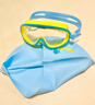 馬博士?jì)和剧R泳帽防水防霧大框游泳眼鏡嬰兒洗澡護目鏡寶寶套裝 藍色 曬單實(shí)拍圖