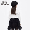 little MO&Co.童裝春秋裝女童翻領(lǐng)娃娃領(lǐng)學(xué)院純棉長(cháng)袖襯衫兒童襯衣 本白色 130 130/64 曬單實(shí)拍圖