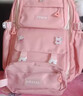 老師推薦小學(xué)生書(shū)包女生多口袋輕便1-6年級兒童雙肩背包 大號粉色(書(shū)包+補習袋+筆袋+徽章+掛飾) 曬單實(shí)拍圖