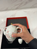 紅官窯醴陵陶瓷茶具套裝茶杯三才蓋碗白瓷高檔茶器送長(cháng)輩禮物寄春 寄春一壺四杯 曬單實(shí)拍圖