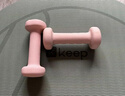 Keep浸塑啞鈴彩色男女士家庭用增肌減脂健身鍛煉器材肌肉塑形有氧啞鈴 櫻粉1kg*2/練手臂 曬單實(shí)拍圖