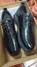 駱駝牌 休閑通勤皮鞋牛皮褶皺復古正裝男士婚鞋 P14A201635 黑色 44 曬單實(shí)拍圖
