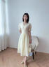 鹿王戀雪高端洋氣雪紡連衣裙女士春秋夏季2026新款氣質(zhì)百搭收腰顯瘦長(cháng)裙子 杏色 M 90-105斤 曬單實(shí)拍圖