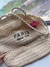 心楠網(wǎng)紅單肩大容量斜挎草包春夏百搭海邊出游度假沙灘編織包包草編包 米色字母草編包 含內袋 曬單實(shí)拍圖