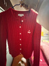 UR2025秋季新款女裝休閑絞花肌理櫻桃刺繡針織開(kāi)衫UYY950116 大紅色 M 曬單實(shí)拍圖