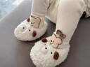 9i9嬰兒棉鞋腳包腳套寶寶學(xué)步鞋地板襪子A240暖白0-1歲 曬單實(shí)拍圖