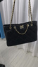 萬(wàn)里馬輕奢新款女包菱格牛皮托特包時(shí)尚通勤鏈條包女單肩包38女神節禮物 黑色 曬單實(shí)拍圖