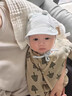 嬰兒帽子春季薄款小月齡男寶寶遮陽(yáng)帽開(kāi)春新生嬰幼兒護耳囟門(mén)胎帽 球球-淺藍色 大碼:適用頭圍（40-46cm），建議6-12個(gè)月 曬單實(shí)拍圖