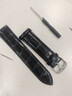 昂朗通用真皮手表帶男女針扣牛皮防水耐磨手表鏈 真皮黑色皮帶(工具和生耳針) 【表帶頭寬度男款】22mm 曬單實(shí)拍圖