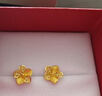 菜百首飾黃金耳飾 足金喜?；亹偵閼c梅花耳飾  HJ  黃金耳飾 約2.40g 曬單實(shí)拍圖