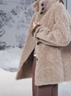 ELLE【100%綿羊毛】法式設計感立領(lǐng)毛絨外套女2025冬季新款新年上衣 咖色 S 曬單實(shí)拍圖