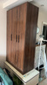 易寶林衣柜現代簡(jiǎn)約翻開(kāi)門(mén)大衣柜胡桃色板式衣柜臥室家用出租房掛衣柜子 100CM胡桃色丨三門(mén)+送貨上門(mén) 曬單實(shí)拍圖
